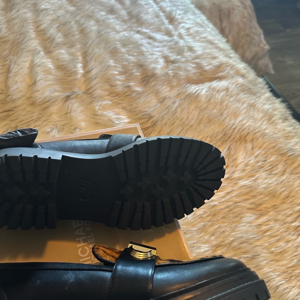 Michael Kors Women's Parker Loafer Marigold Tiger Print Leather Chunky Size 8 - Picture 4 of 5